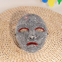 Nouvelle tendance en plastique vente en gros de masques à motifs animaux Disco Dance DIY Diamond Set Silver Red Eyes Glow Halloween Full Face Mask