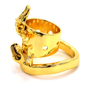 2021 Golden Cow รุ่นของเ<span class=keywords><strong>ล</strong></span>่น Dildo สแตนเลสสตี<span class=keywords><strong>ล</strong></span>ชายอุปกรณ์ Chastity Cock Cage Bondage Lock อวัยวะเพศชาย Sm Dildo สำหรับ Man - Product Image 4