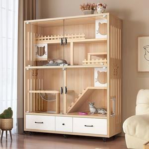 USMILEPET-Jaula de varios niveles para interior, casa panorámica de lujo para mascotas, muebles, nido de gato, casa de árbol, casa de madera para gatos - Product Image 4