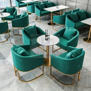 Ensemble table et chaises de café rondes en bois de style moderne, nouveau design, blanc et noir, pour la maison et les restaurants - Product Image 2