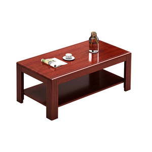 Aoga Furniture Solid Wood <b>Coffee</b> <b>Table</b> Reddish Brown <b>Walnut</b> Color Storage Shelf Living Room Office Use - Product Image 4