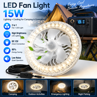 Ventilateur portable 12V DC avec lumière LED, lampe de camping à haute luminosité et flux d'air rafraîchissant pour applications extérieures