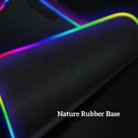 Tapis de bureau LED personnalisé XXL avec éclairage rouge, grand tapis de jeu RGB, base en caoutchouc antidérapante, tailles personnalisables, non toxique, 3/4 mm