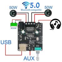 2*50W ForBT 5.0 Amplificateur de puissance Classe D Audio 10W ~ 200W HiFi Stereo Wireless Music Player MiniUSB Sound Card App Digital AMP