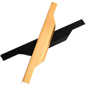 Furniture Handle Bar <b>Matte</b> Gold Aluminum Alloy Minimalist Cabinet <b>Door</b> Pull Easy Installation - Product Image 2