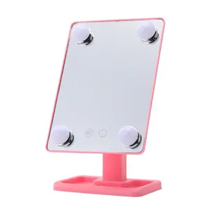 Hollywood Maquiagem Espelho Iluminado Vanity Mirror Smart Touch Control Dimmable Cosmetic Mirror com Led Bulbs Storage Tray