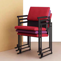 Chaise de formation empilable moderne avec accoudoirs, chaise de bureau en tissu pour salle de conférence, auditorium scolaire