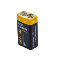 Batería de iones de litio de alta calidad de 9V y 1500mAh, recargable, para teléfonos móviles y computadoras.