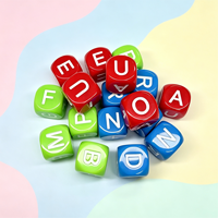 Dés carrés personnalisables avec lettres de l'alphabet, en acrylique massif de qualité supérieure, écologiques et colorés, pour la pratique de l'orthographe