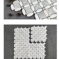 Carreaux de mosaïque en marbre motif marguerite, brillants, pour intérieur d'hôtel, décoration intérieure, sol en pierre naturelle, carreaux muraux pour cuisine et salle de bain 240x240mm