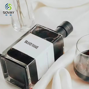 500ml 16oz vuông rỗng Flint chai thủy tinh nhà Thanh lưu trữ chất lỏng container vuông rõ ràng chai rượu vang với nút chai - Product Image 3