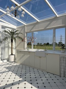Véranda extérieure Yuantai en aluminium, design moderne, toit incliné, imperméable, double vitrage trempé, hôtel, jardin, cour, patio - Product Image 6