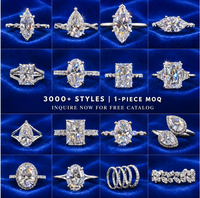 Bague de mariage solitaire en diamant de laboratoire taille brillant 0,5-3 carats, pavé infini, en or massif 10K/14K/18K plaqué rhodium, certifiée IGI VVS