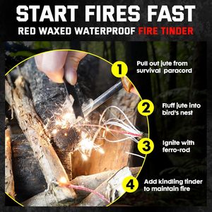 Cuerda de Paracord 550 para Supervivencia, Cuerda de Poliéster de 10 Hilos, Cuerda de Paracaídas con Línea de Pesca Integrada, Incluye Iniciador de Fuego 4 en 1 - Product Image 4