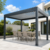 Pergola à lamelles en aluminium coupe-vent, résistante à la neige, imperméable, motorisée, pour cour