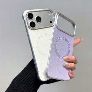 Funda de Cuero de Lujo para Apple iPhone 17 Pro Max 16e 15 14 13 12 11 16 Plus, Textura Simple, Funda sin Bordes para iPhone 17 Pro Max - Product Image 3