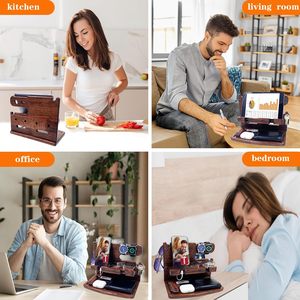 Regalos Yukmin <span class=keywords><strong>para</strong></span> hombres, mujeres, papá, marido, novio, teléfono <span class=keywords><strong>de</strong></span> madera, estación <span class=keywords><strong>de</strong></span> acoplamiento, organizador, <span class=keywords><strong>Ideas</strong></span> <span class=keywords><strong>de</strong></span> regalo - Product Image 6
