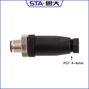 Phích Cắm Nhựa M12 Lắp Ráp Bán Chạy Nhất Vít Đầu Nối M12 Đầu Nối PG7 PG9 Đực Hoặc Cái 2 3 4 5 8 Chân - Product Image 2