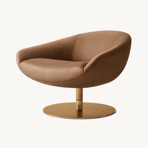 Sassanid OEM Design emblématique du milieu du siècle Mobilier de salon Confort généreux Chaise pivotante en cuir <span class=keywords><strong>Lanzo</strong></span> - Product Image 1