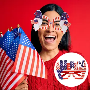 Amerikaanse Onafhankelijkheidsdag Feestartikelen Glazen Nationale Feestdag Feestdecoraties Foto Prop Alfabet Vlag Brillen Monturen