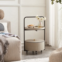 Moderne Nordique Simple Selle En Cuir Canapé En Acier Table Basse Mobile De Stockage Table D'appoint pour Villa Chambre Salon Meubles