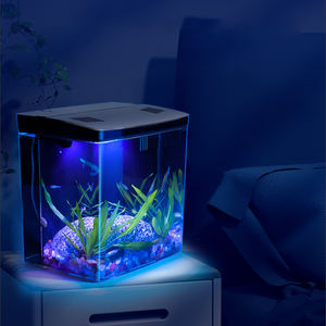 Piccolo filtro posteriore portatile acrilico serbatoio di pesce per i rettili ecologici acquatici, serbatoio di tartaruga serpente con filtro per la pompa dell'acqua di cotone - Product Image 2