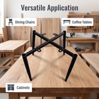 Piétement de chaise en métal noir mat robuste de style français pour revêtement de chaise