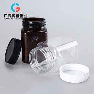 Square honey <b>jar</b>, 500g, New Zealand 1kg jam, PET food-grade <b>plastic</b> <b>jar</b>, 360ml honey packaging <b>jar</b> - Product Image 1