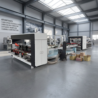 Machine automatique de fabrication de boîtes en carton / Machine à carton / Machine de pliage, collage et assemblage de boîtes en carton ondulé pour la fabrication de boîtes en carton
