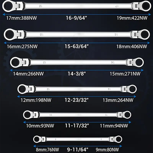 Extra Long Ratchet Ring <strong>Spanner</strong> <strong>Set</strong> Combination Wrench <strong>Set</strong> Metric Double Box-end Ratcheting Wrench <strong>Set</strong> - Product Image 1