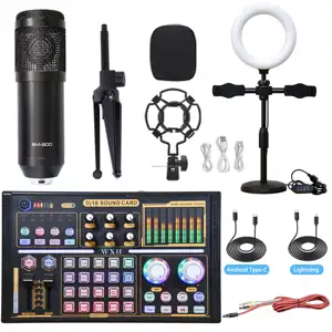 Usb Webcam Universele Draadloze Microfoon Voice Recorder Met Schaar Boom Arm Stand Mikrofon Audio Interface