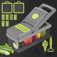Groentehakker Knoflook Multifunctionele PP 15-in-1 Voedselsnijder Keuken RVS Snijder Snijder Groentehakkers