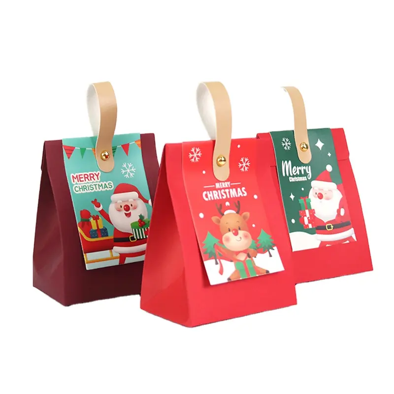 Kotak kemasan hadiah kecil Natal label pribadi dapat mendukung kantong kertas khusus