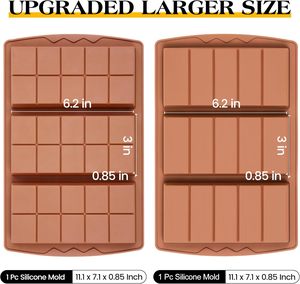 Moldes de Silicona para Barras de Chocolate Grandes y Gruesas de 3 Cavidades, Antiadherentes, Libres de BPA, con Certificación LFGB Platinum - Product Image 3