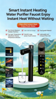 Purificateur d'eau par osmose électrique intelligent TDS pour hôtels, avec écran tactile numérique, robinet d'évier autonettoyant et surveillance TDS