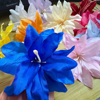 Têtes de fleurs de lys artificielles en soie pour la Saint-Valentin, la fête des mères, les mariages, les bouquets DIY, la décoration de la maison, vente en gros