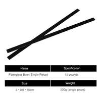 Lengan Busur Panahan Fiberglass 60cm*30mm*6mm 40lbs 200g/pc untuk Latihan Menembak Panahan, Permainan, Aksesoris Busur DIY