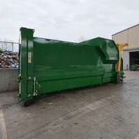 Station de compactage mobile de déchets de 15 mètres cubes avec moteur, conteneur de compression hydraulique des déchets, 7,5 kW, protection contre les surcharges, CE