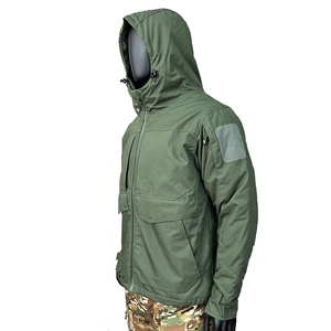 Veste tactique enduite lourde d'hiver pour hommes blouson bombardier de bricolage avec design sans col vêtements d'hiver - Product Image 4