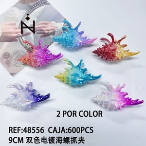 Fermacapelli a Forma di Conchiglia Bicolore Elettroplaccato 9cm, Accessori per Capelli, 2 Pezzi per Colore - Product Image 1