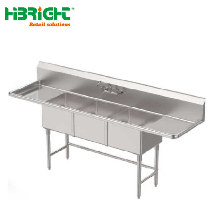Commercial Good Quality Uni-serv Speed Bar with Ice Bin and Drain Board Under Bar Hand Sink