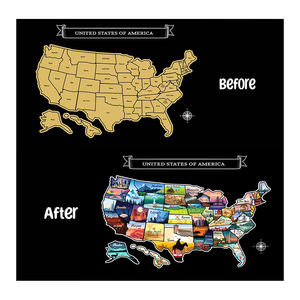 Cào bản đồ của các quốc gia thống nhất đã truy cập bản đồ chúng tôi để trang trí nhà - Product Image 2