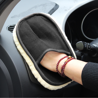 Gant de lavage de voiture en peluche douce, gant de nettoyage en microfibre pour le detailing automobile et moto