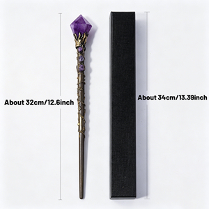 Wholesale Natural Amethyst Crystal Magic <strong>Wand</strong>, Hand Carved Gemstone <strong>Witch</strong> <strong>Wand</strong> for Altar Ritual Cosplay - Product Image 2