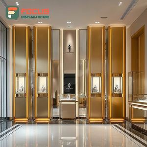 Sistema de Exhibición de Joyería Minimalista, Vitrina Metálica para Boutique - Product Image 3