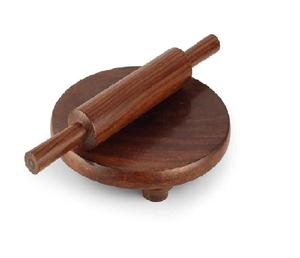 Heavy Handmade Wooden Chakla Belan Set Natural Wood for <b>Chapati</b> Roti Paratha Puri Papad Combo Roti <b>Maker</b> Board Kitchen Tool - Product Image 1