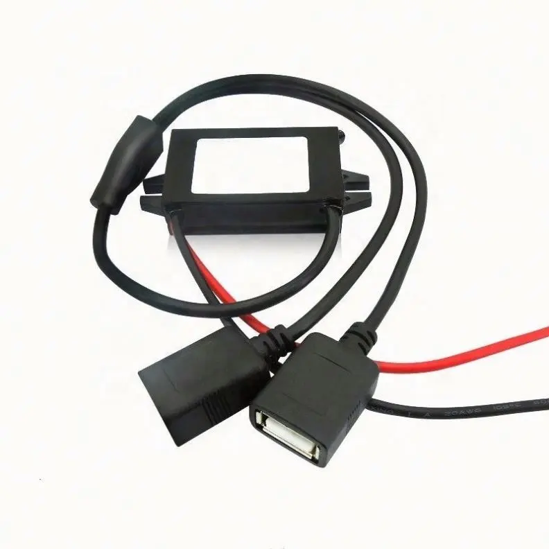 Doppel-Dual-USB-Kabel DC DC-Buck-Wandler 12V bis 5V 3A Spannungs stabilisierung für Fahrzeug MP3 MP4 Navigator Recorder Mobiltelefon