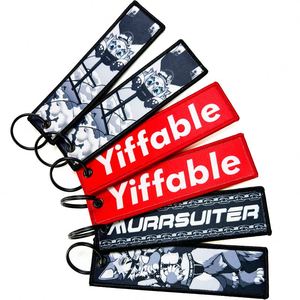 Porte-clés personnalisé en tissu tissé par sublimation avec logo JDM Anime mignon et cool, impression sérigraphique, style Jet Tag - Product Image 1