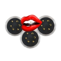 Perfect Star Moon Heart Tooth Gems Combinación Nueva llegada 6 piezas Golden Tooth Gem Diy Dientes Joyería Superventas Dientes Gemas