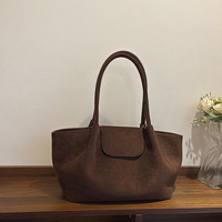 Nouveau sac seau fourre-tout tendance et simple pour femme, collection hiver 2025, texture avancée, style occidental, sac à bandoulière et sous le bras